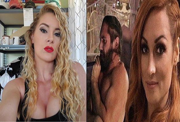 Lacey Evans and Seth Rollins and Becky Lynch