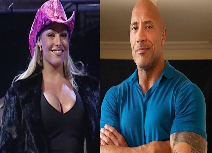 The Rock Dwayne Johnson and Trish Stratus