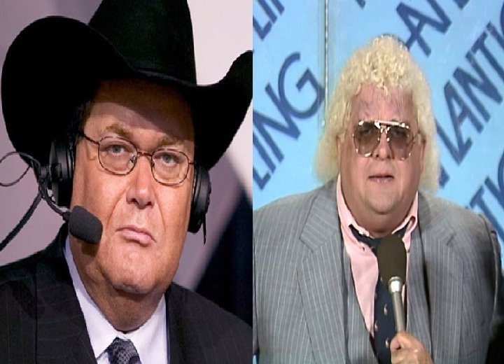 Jim Ross and Dusty Rhodes wrestling
